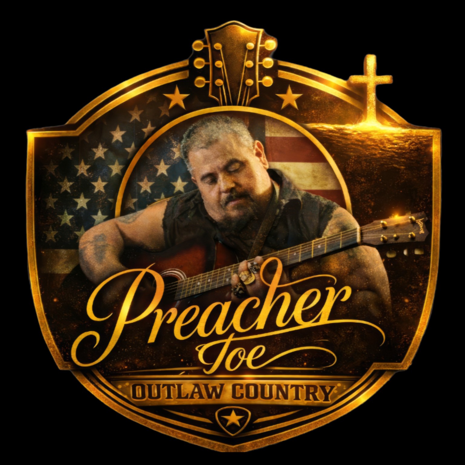 Preacher Joe Outlaw Country emblem